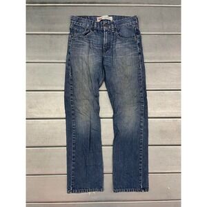 Levis 514 Jeans Slim Straight Womens Size 16 28X28 Blue Medium Wash Denim Frayed